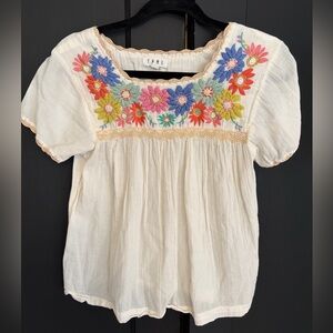 THML women’s cotton floral embroidered blouse